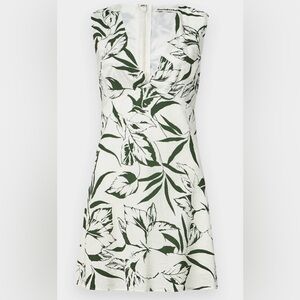 Abercrombie & Fitch Twist-Front Floral Mini Dress, White/Green, Size M, NWT